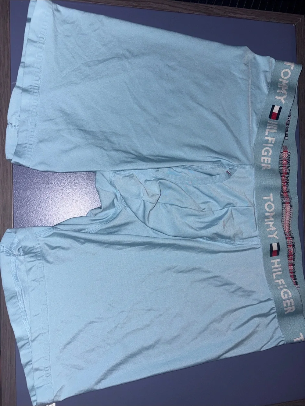 Tommy Hilfiger Light Blue Stretch Boxer Briefs with Logo Waistband